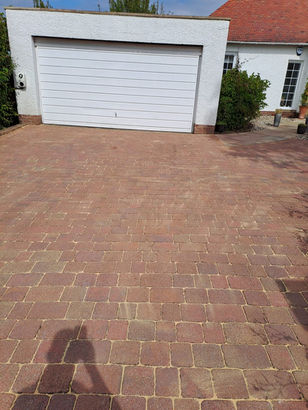 block-paved drive after pressure washing