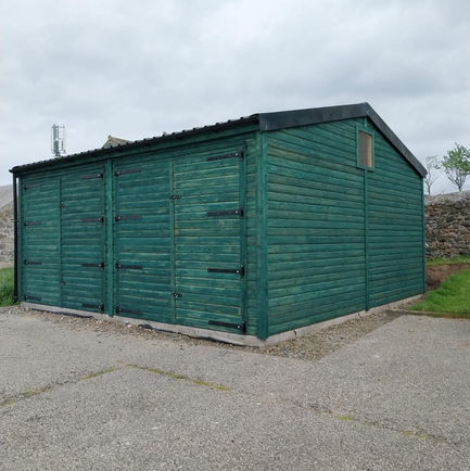 6x6m large heavy duty double garage painted green