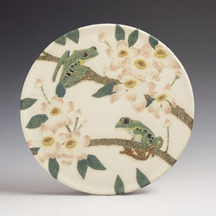 red eyed tree frog sgraffito