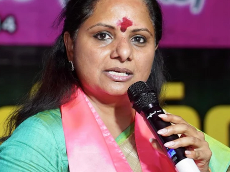 K Kavitha speaking to media criticising BRS Assembly boycott in Telangana