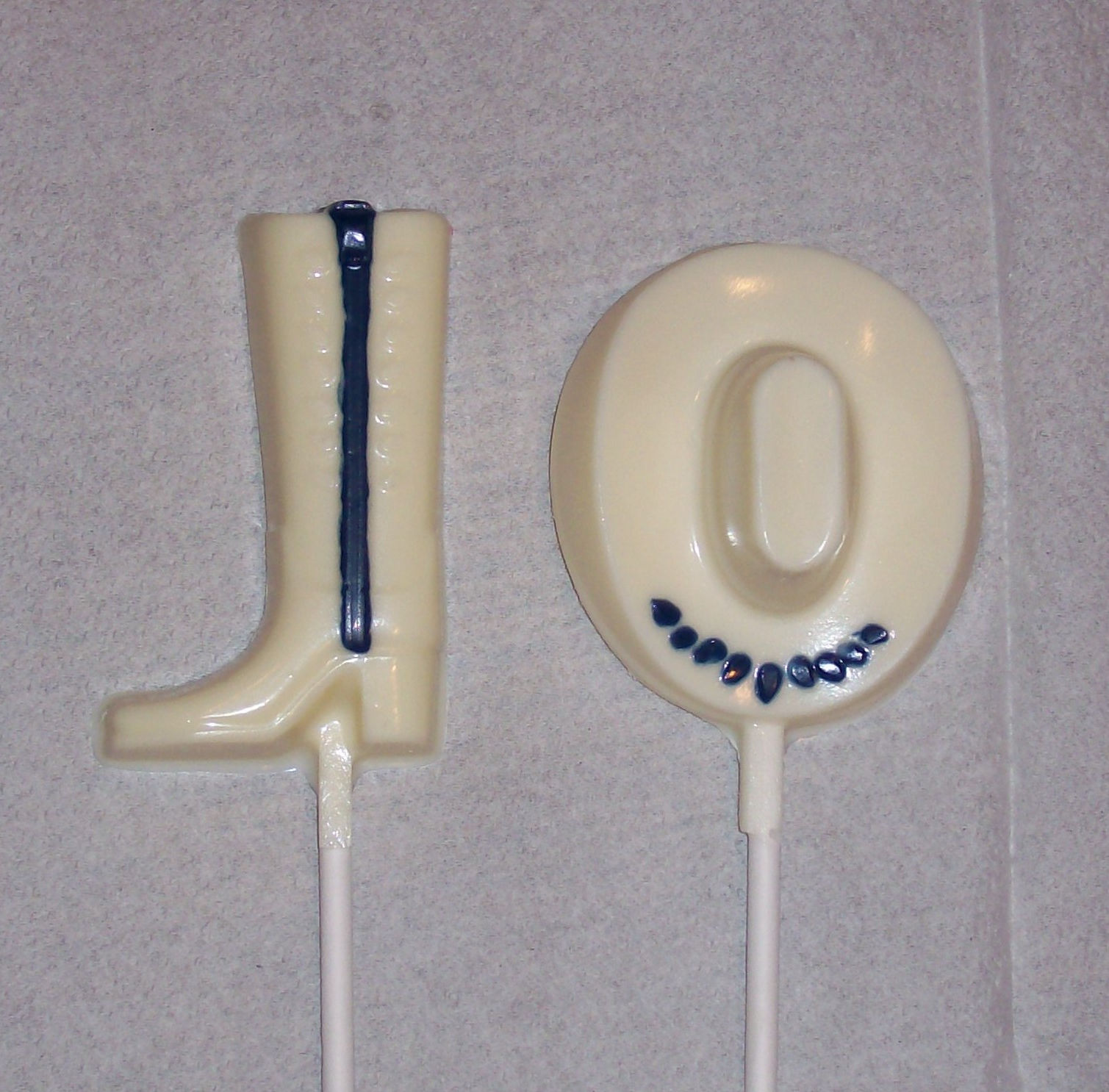 Chocolate Cowboy Hat and Boot Lollipops - 12. pcs.