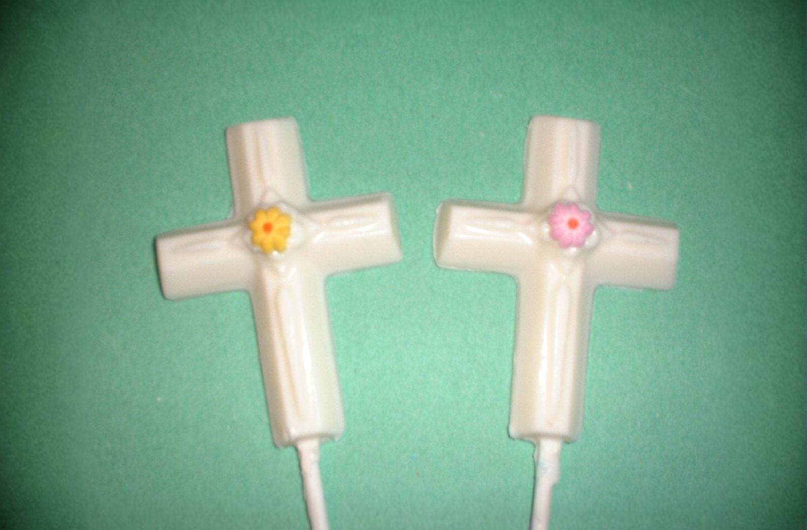 Chocolate Cross with Flower Lollipops - 12 pcs.