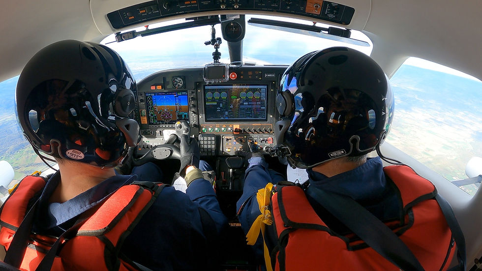 Pilots during test flight.