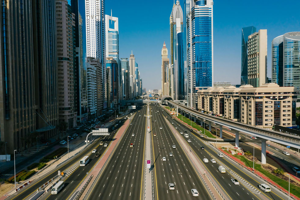 Dubai Sheikh Zayed Road Aerial Image