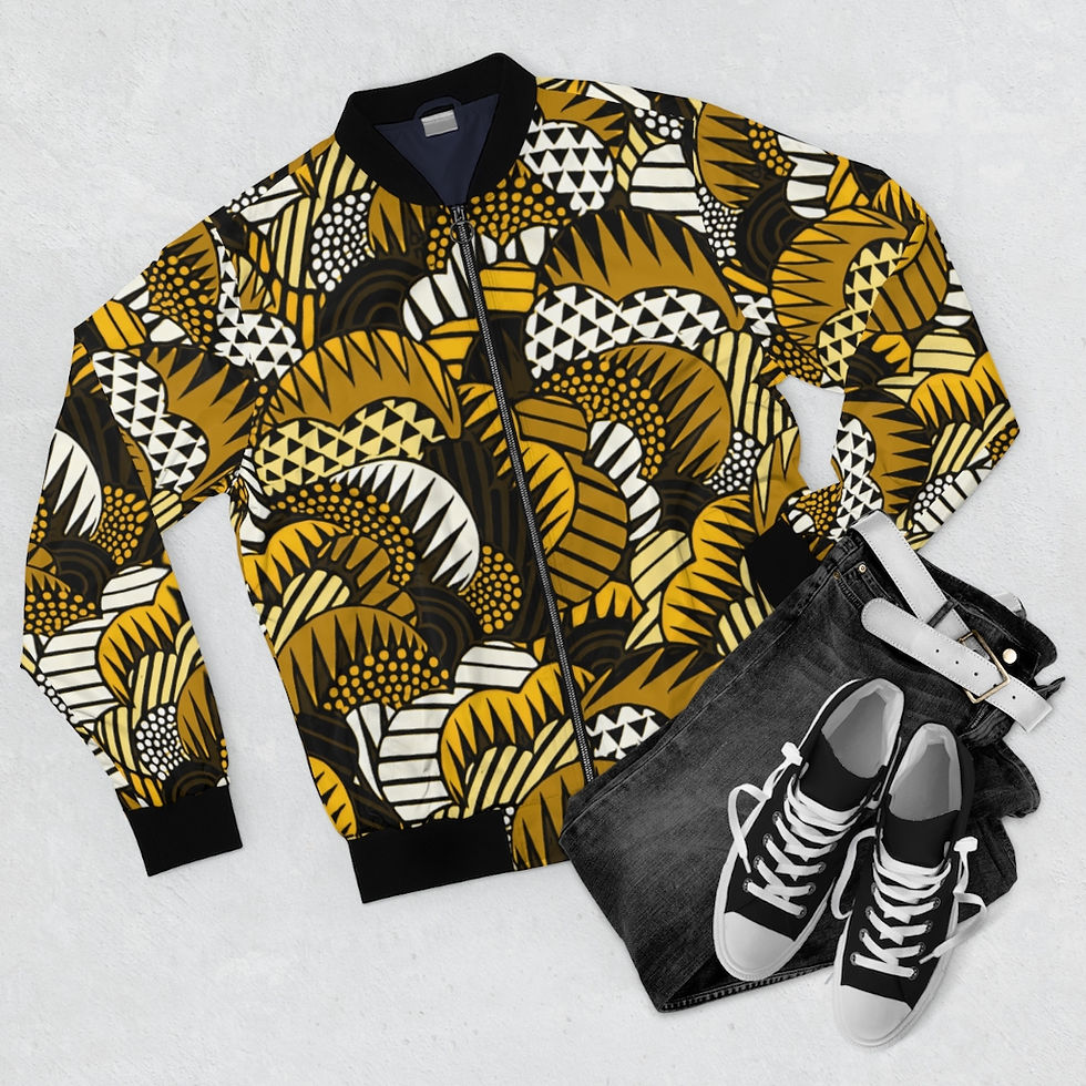 Thumbnail: Maua Gold Ankara Bomber Jacket