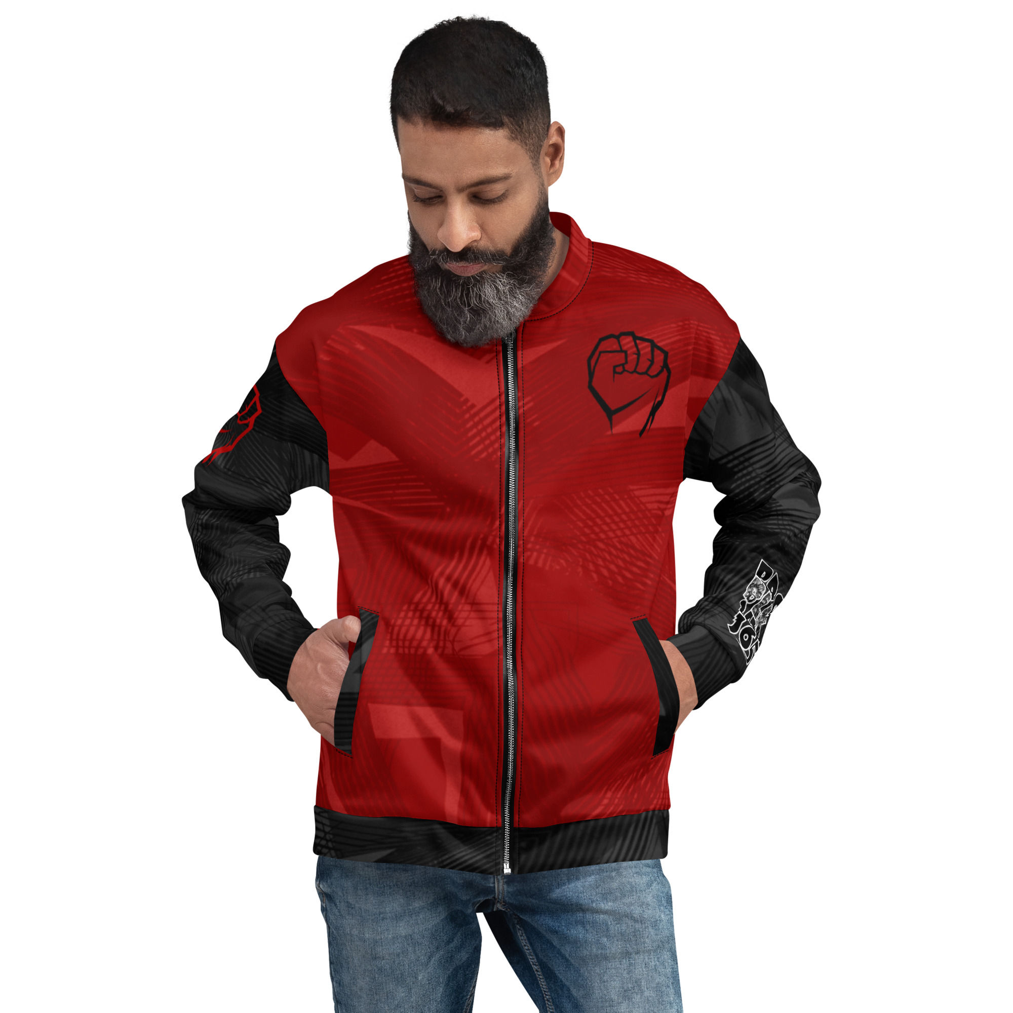 Pro BLACK 24-7 365: Red Bomber Jacket