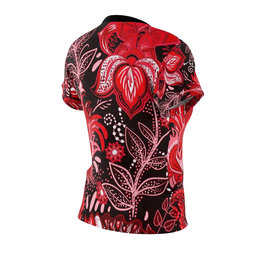 Thumbnail: Red Maua Ankara Queen's Tee