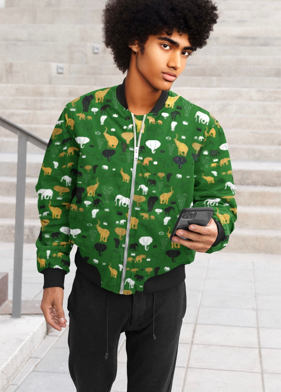 Thumbnail: Tembo Za Dhahabu: Green Bomber Jacket