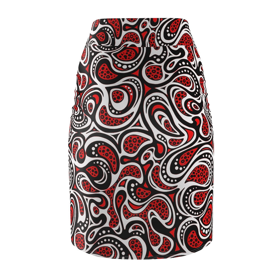 Thumbnail: Pembetatu Tissue N' Red Queen's Pencil Skirt