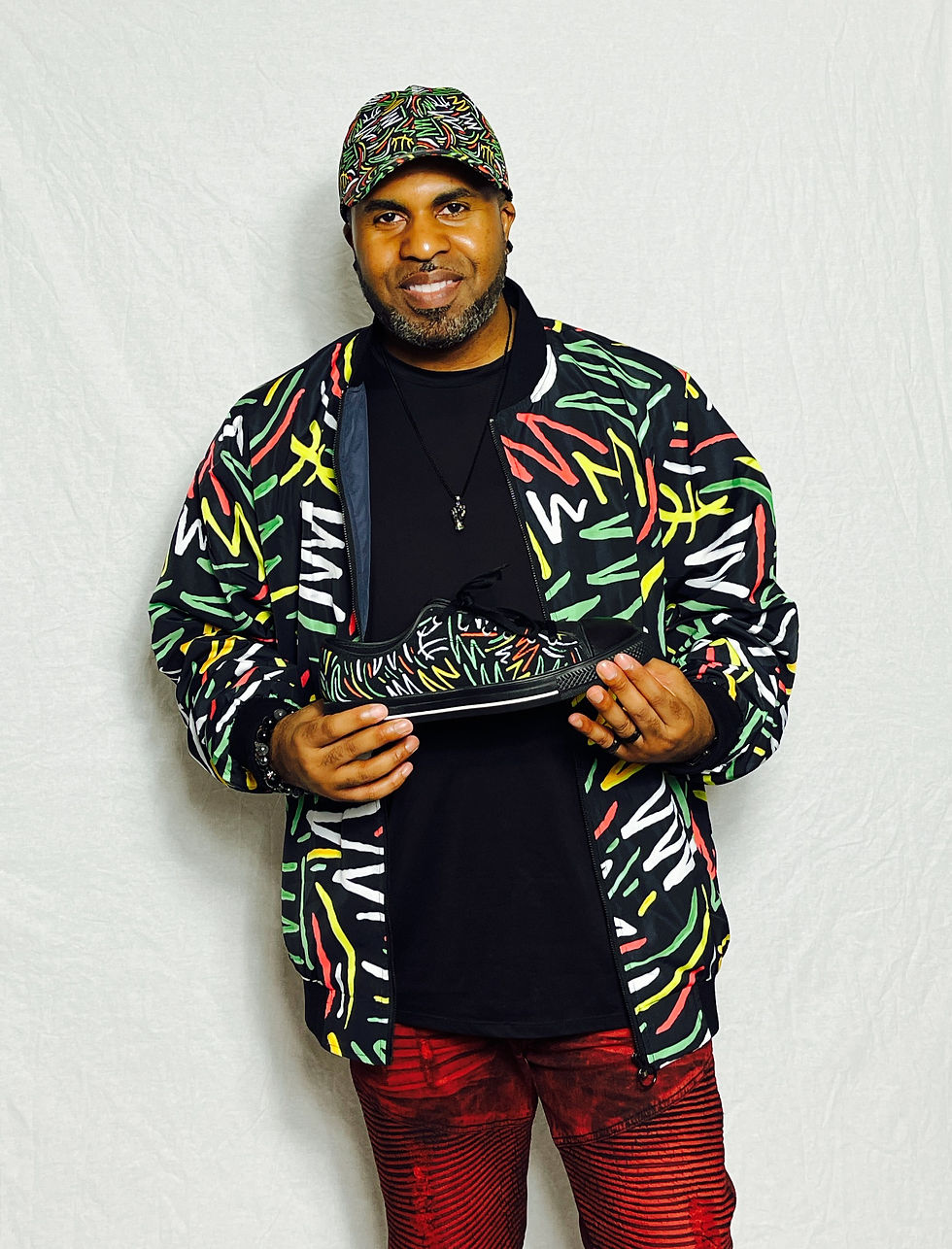 Thumbnail: Nubian Doodle Printed Bomber Jacket