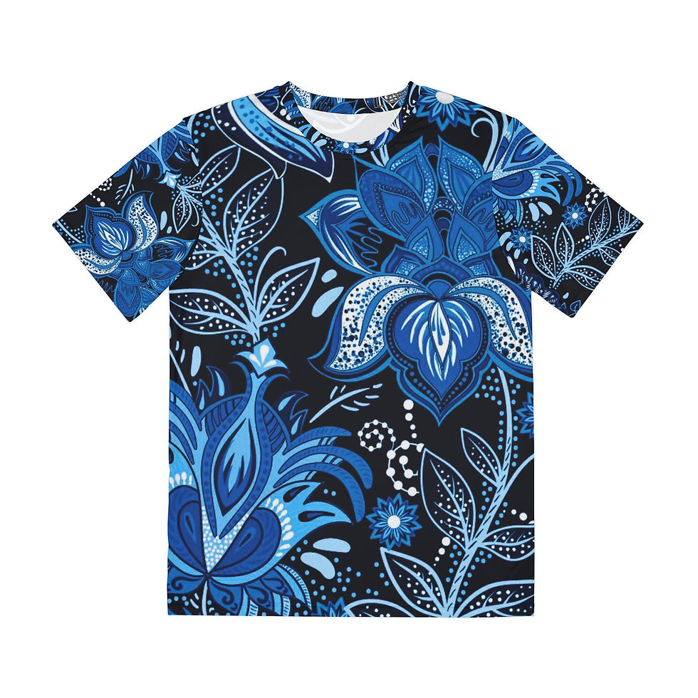 Thumbnail: Blue Maua Ankara King's Tee