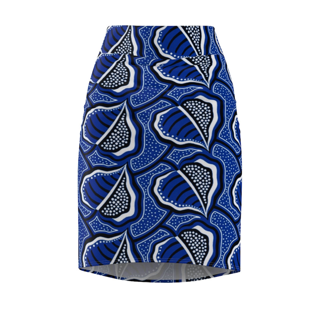 Blue Ankara OKUAFO PA Queen's Pencil Skirt