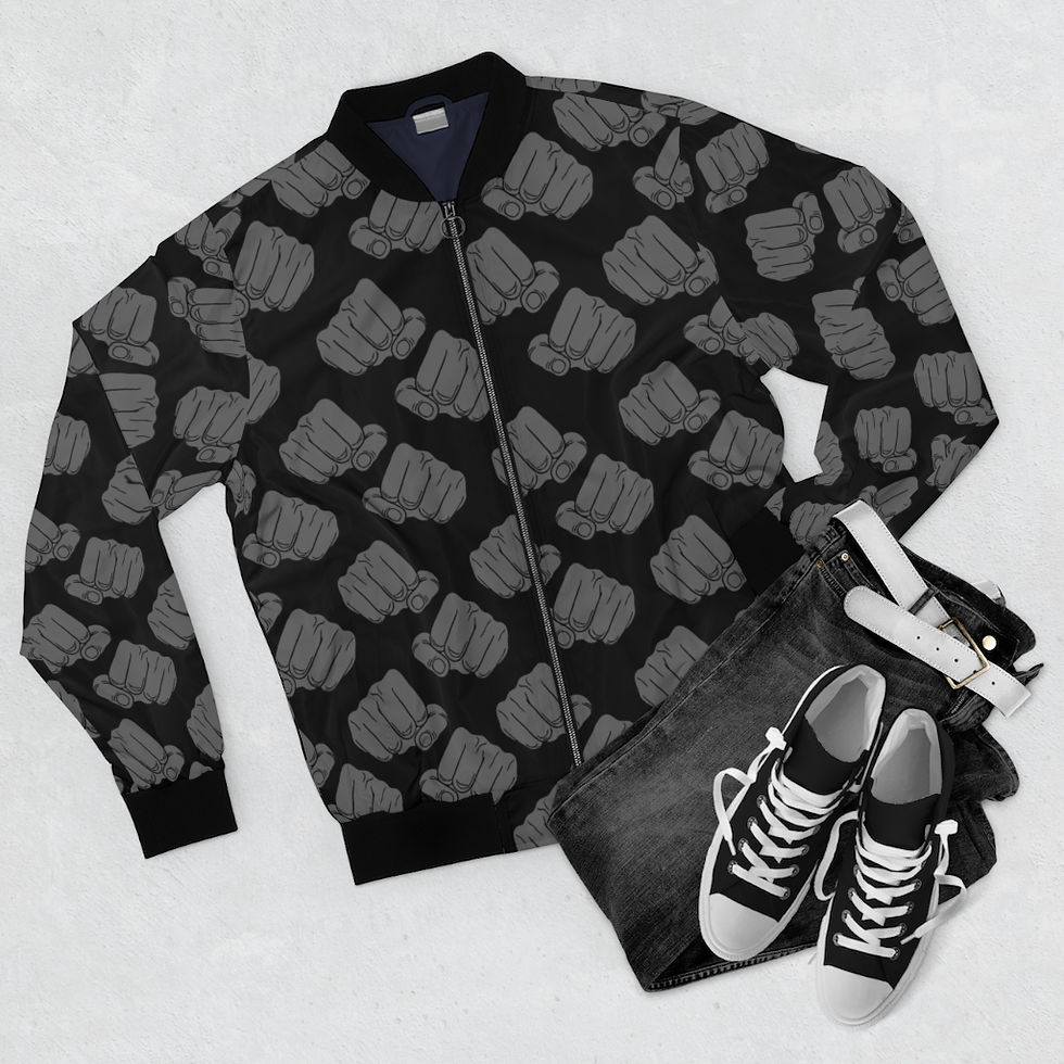Thumbnail: BLACK Fist N' Slate Bomber Jacket