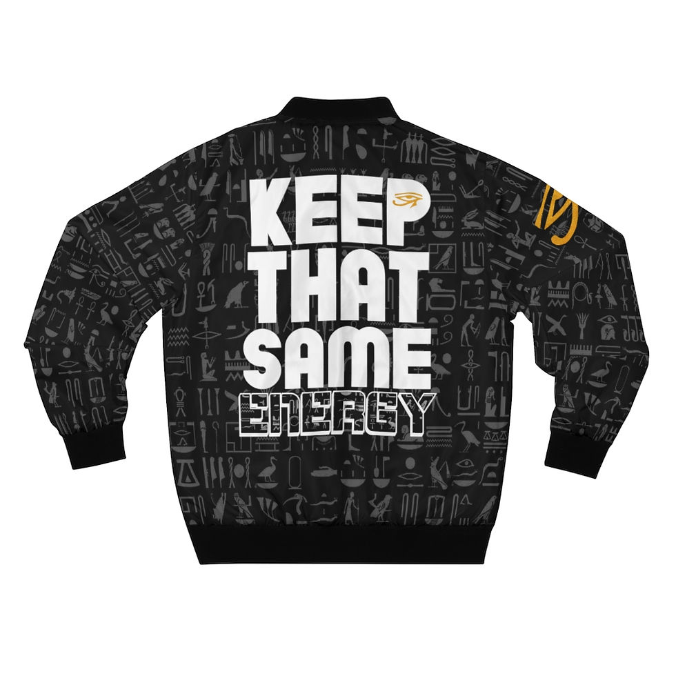 Thumbnail: KEEP THAT SAME ENERGY: Kemetic BLK Bomber Jacket