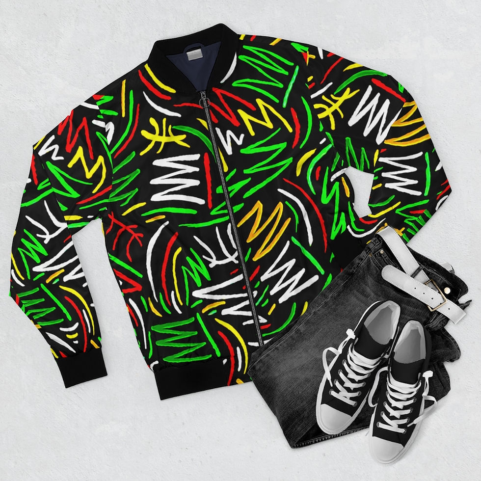 Thumbnail: Nubian Doodle Printed Bomber Jacket