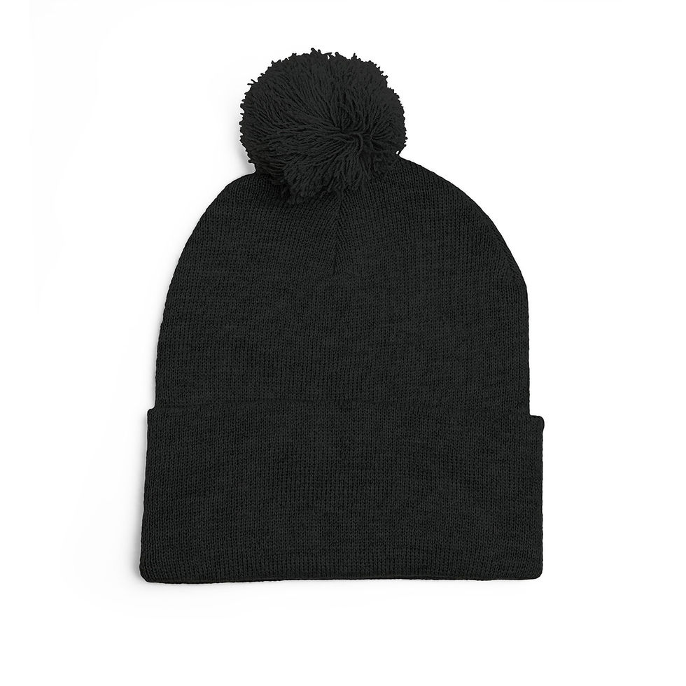 Thumbnail: Black Fist N' White Pom Pom Beanie