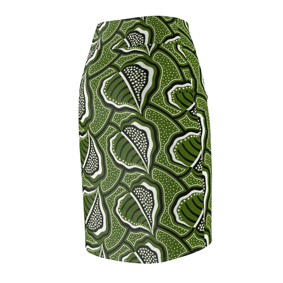 Thumbnail: Green Ankara OKUAFO PA Queen's Pencil Skirt