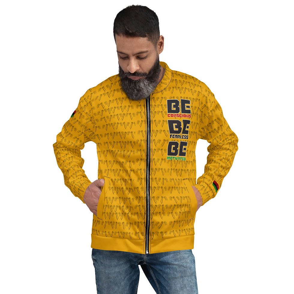 Thumbnail: Be Conscious, Be Fearless, Be Motivated: Gold Bomber Jacket