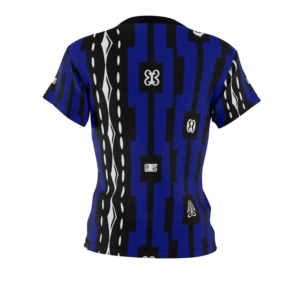 Thumbnail: Blue PH Adinkra Ankara Queen's Tee