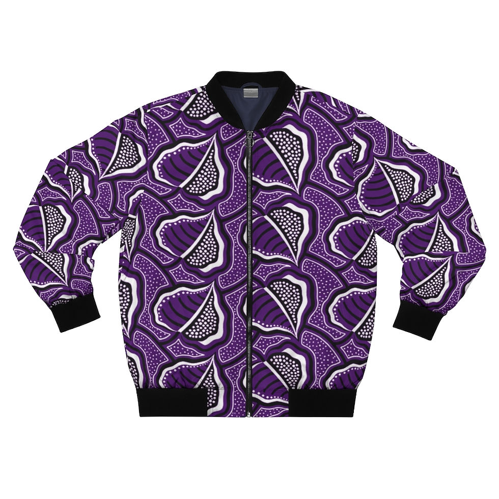 Thumbnail: Purple Ankara OKUAFO PA Bomber Jacket