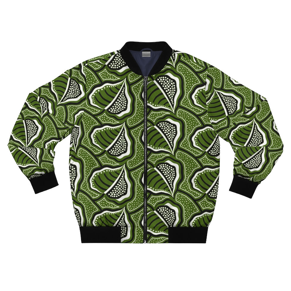Thumbnail: Green Ankara OKUAFO PA Bomber Jacket