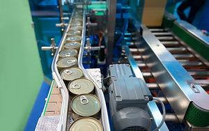 conveyor for the production of cans in f