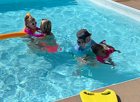 photo of swim lessons in the pool