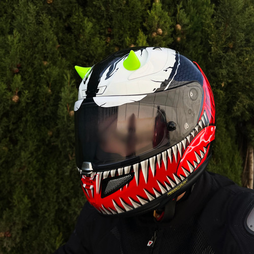 Lime Green Helmet Horns motohaunt