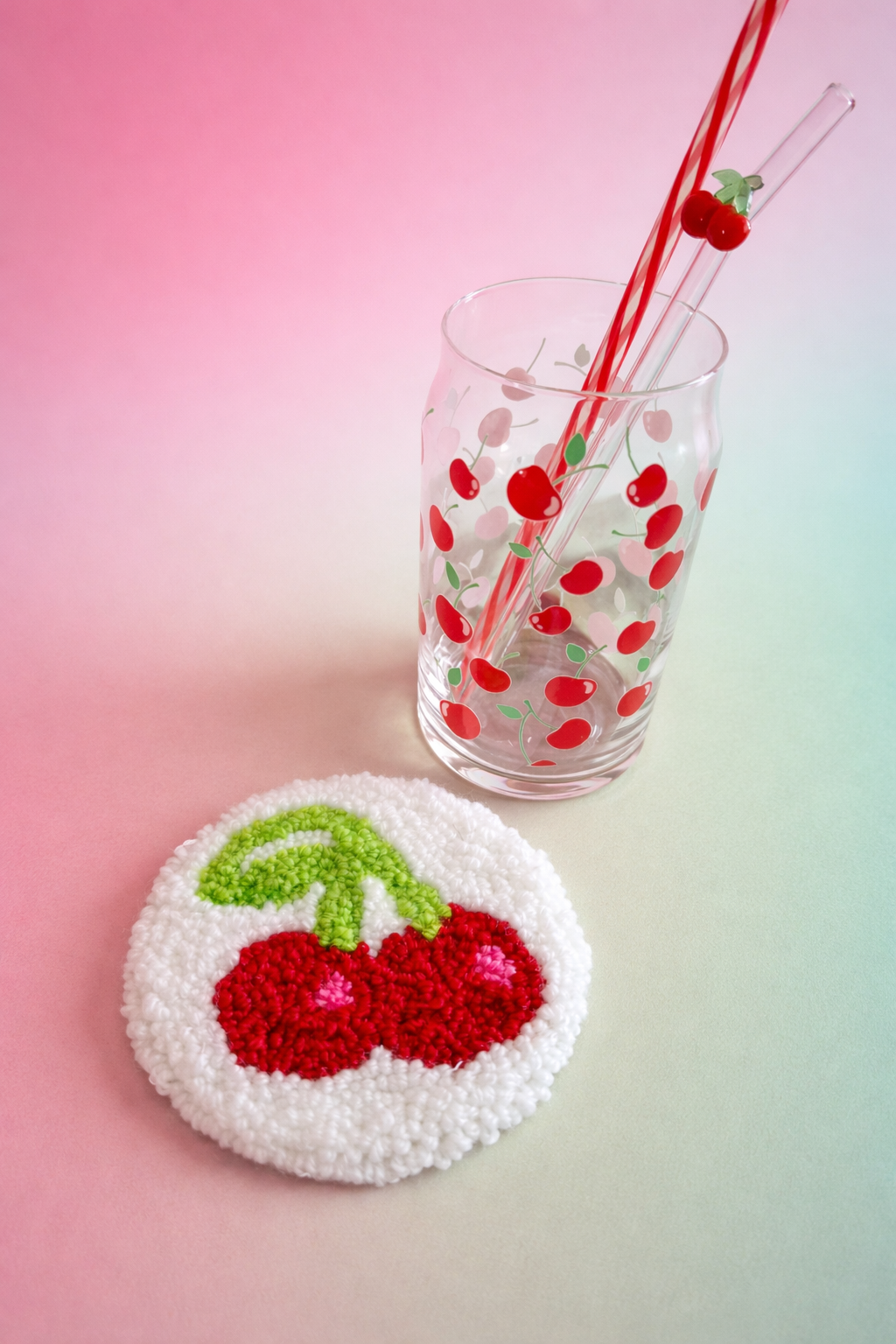 Cherry Mug Rug