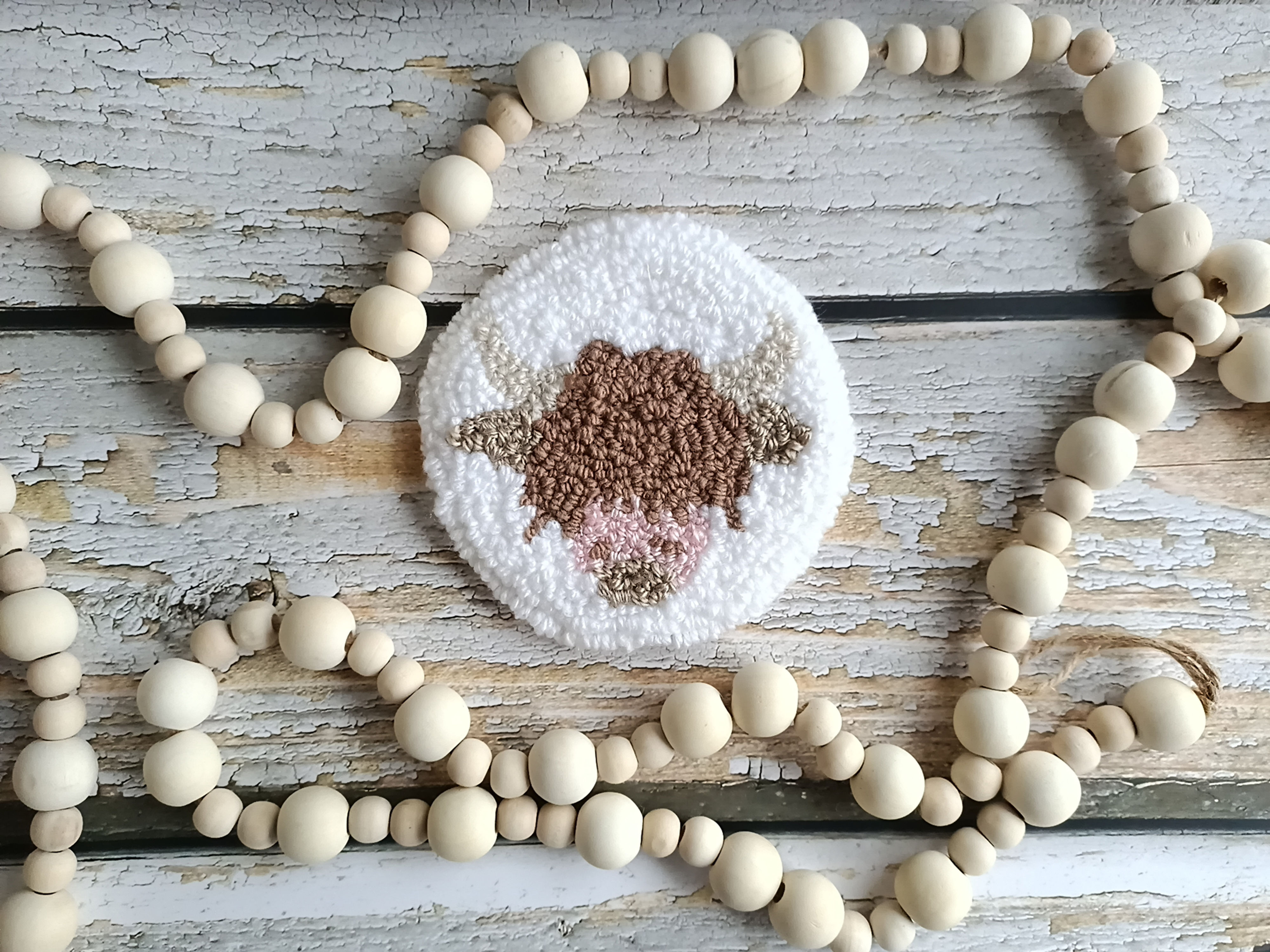 Highland Cow Round Mug Rug