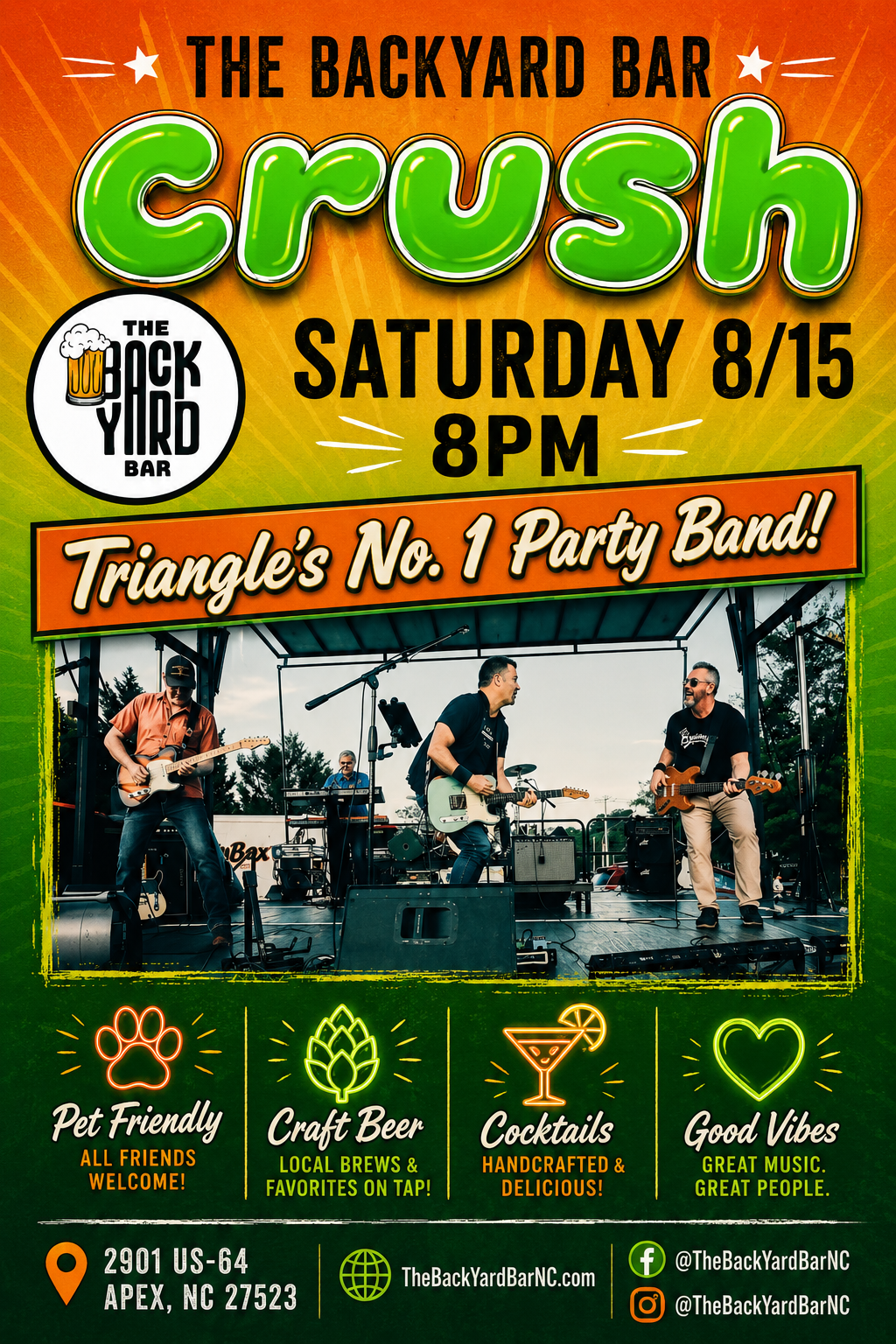 CRUSH — Saturday Night with Triangle's No. 1 Party Band