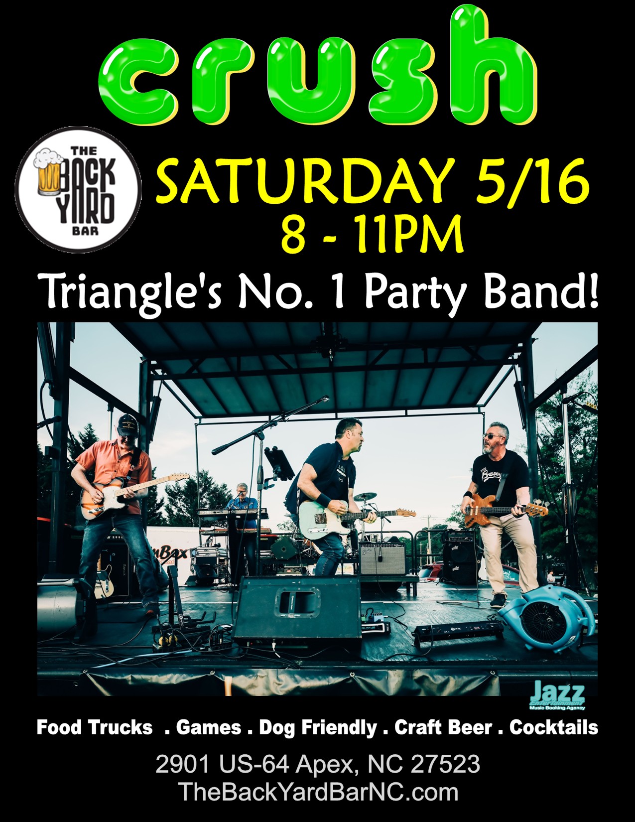 CRUSH: The Triangle’s go-to band for a full-on party.