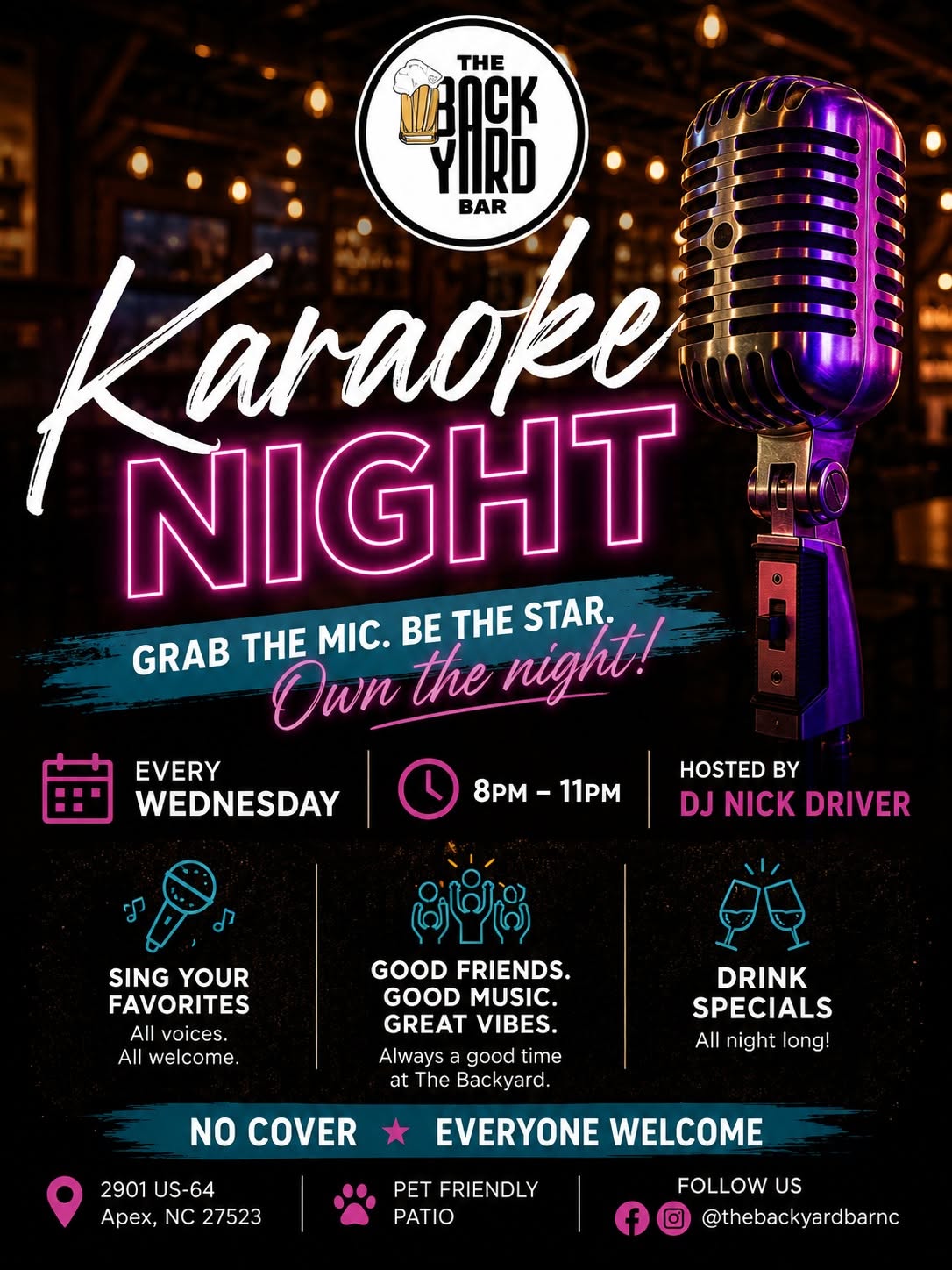 WEDNESDAY KARAOKE NIGHT with DJ NICK DRIVER