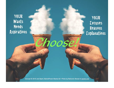 two ice cream cones, representing choice