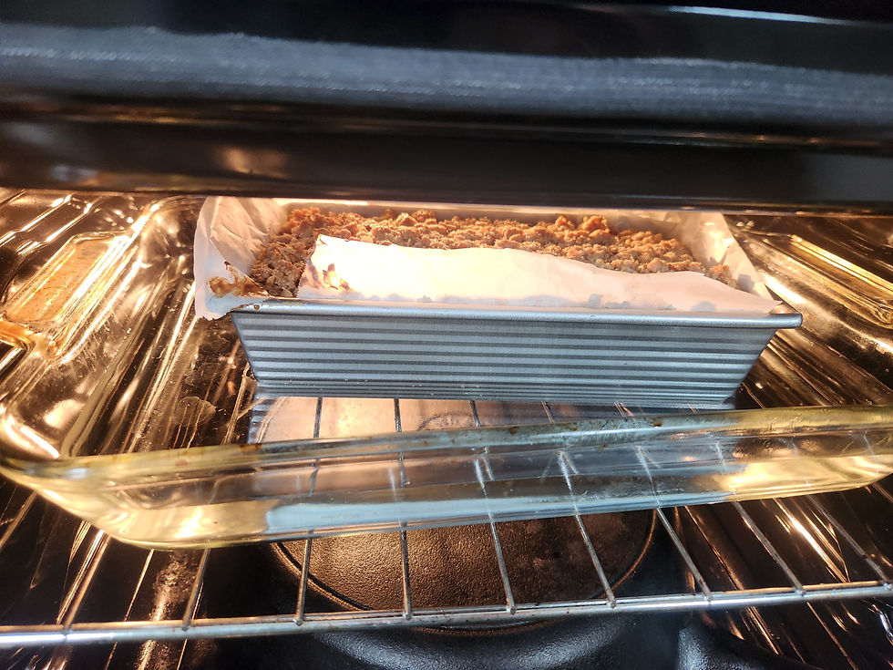 Bake in a baking dish with boiling water half way up the sides of the loaf pan.