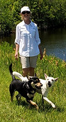 Shawn and her Carolina dogs