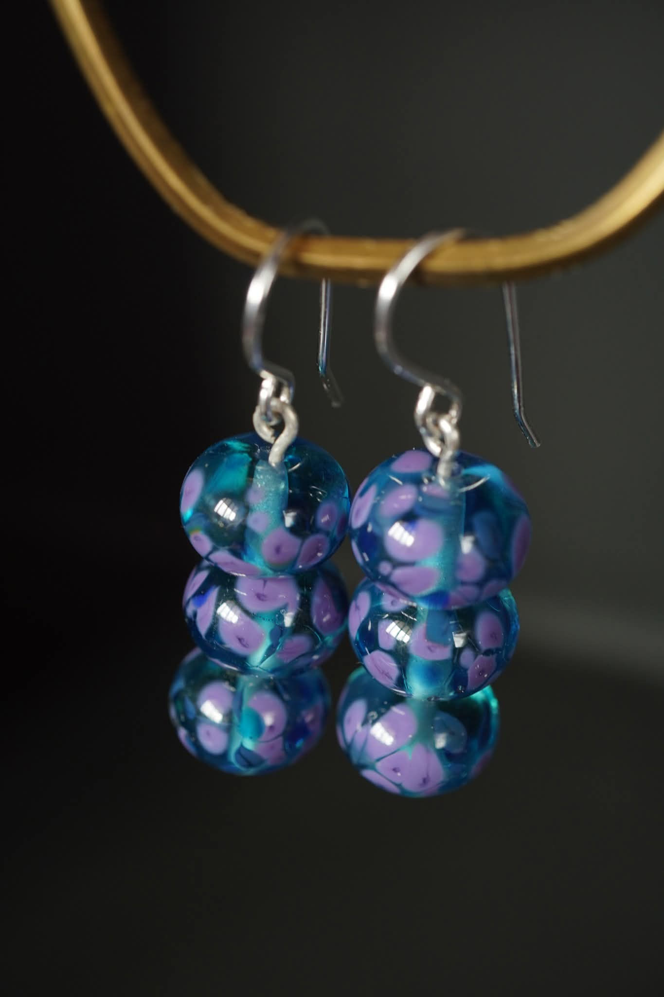 Jelly Glass Earrings- Blue Slushie
