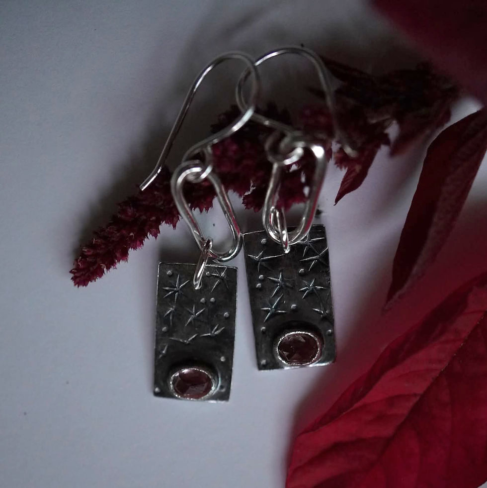 Thumbnail: Mahenge Garnet Celestial Earrings