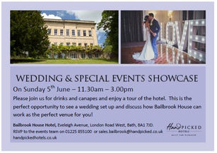Bailbrook House "Wedding & Special Events Showcase" 05.06.16