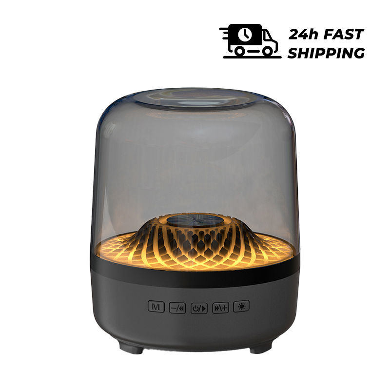 Moderne graue Ambient-Lampe/Lautsprecher leuchtet warm, 24h FAST SHIPPING.