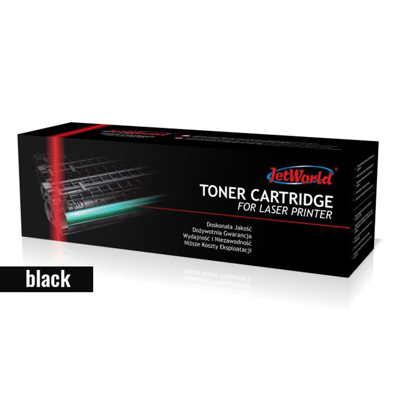 JetWorld Toner Cartridge für Laserdrucker, schwarz, mit 'black' Etikett.
