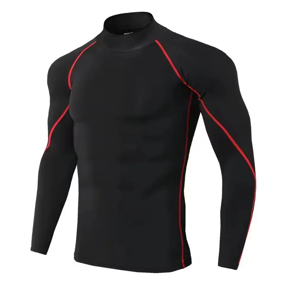Thumbnail: Men Sport T-Shirt Quick Dry Bodybuilding Running Shirt Long Sleeve Compression