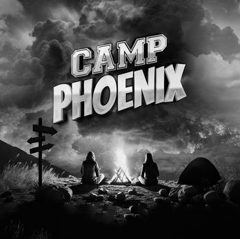 People sat around a campfire