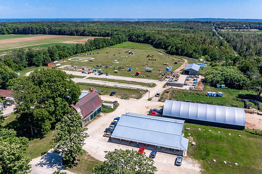Aerial view of the farm, market and fun farm