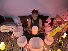 Authentic crystal sound bowls are used for sound therapy