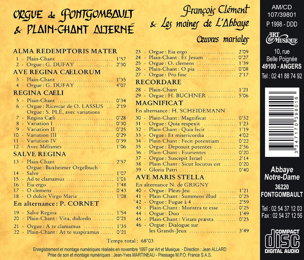 Miniature : Orgue et Plain-Chant alterné - Fgt