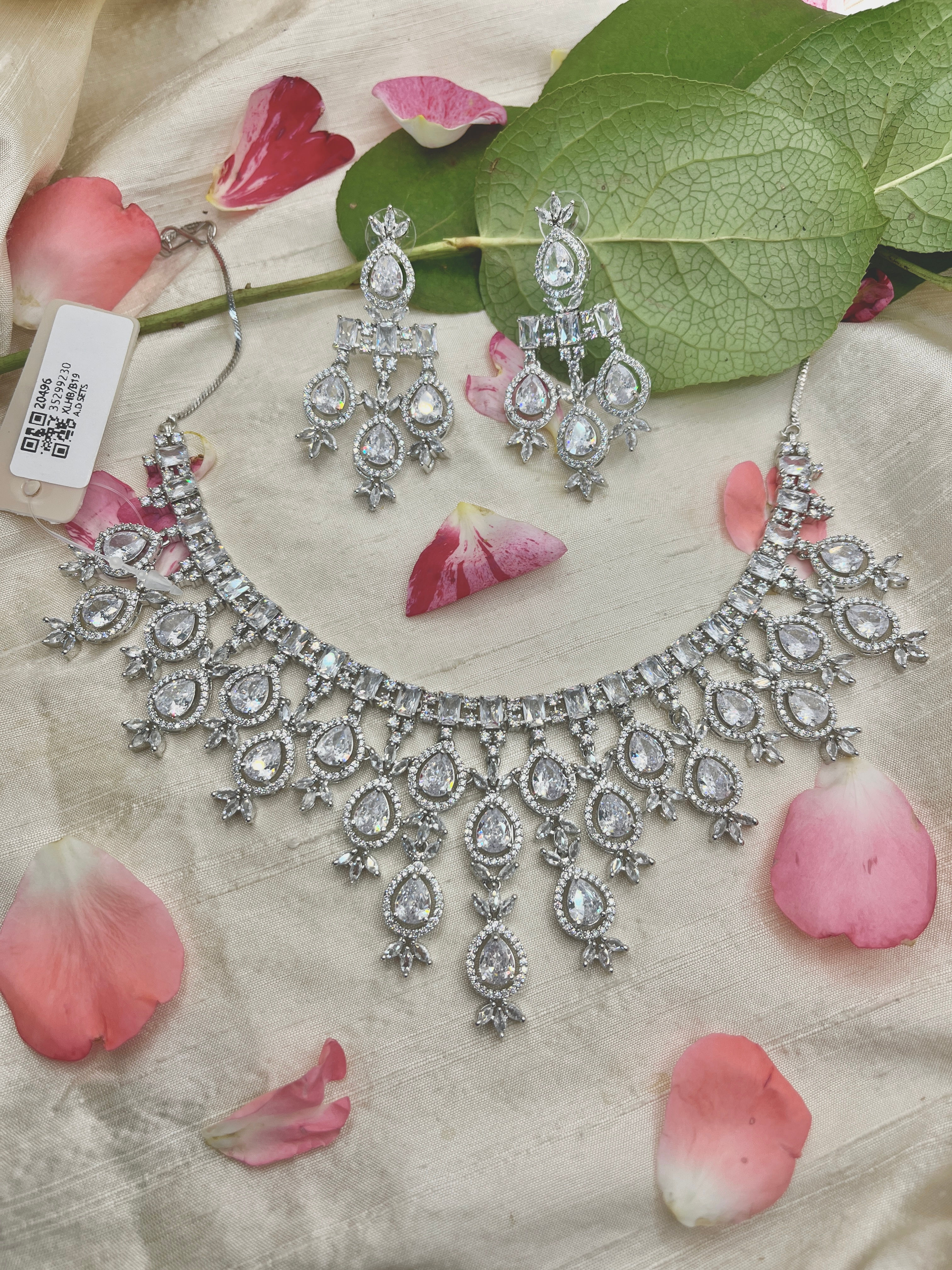 Bridal Cubic Zirconia Jewelry Set with Necklace