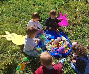 messy play for babies in nature