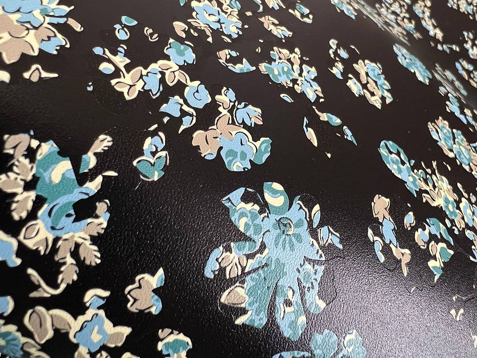 Thumbnail: Black With Blue Flowers