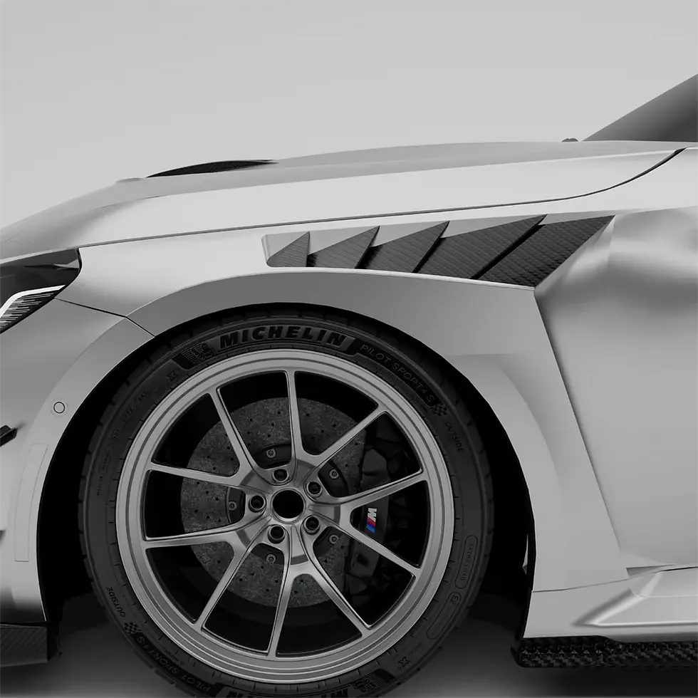 Thumbnail: Installed fender on BMW M2 G87 emphasizing widebody stance